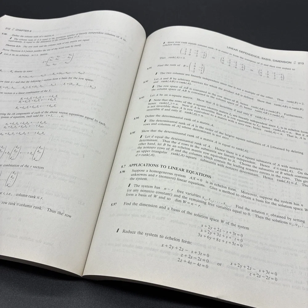 3,000 Solved Problems in Linear Algebra Seymour Lipschutz Paperback Schaum's